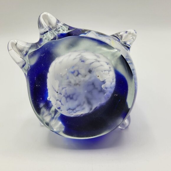 Vintage Art Glass Paperweight Penguin Figurine With Penguins Inside 8" Tall - Picture 10 of 13